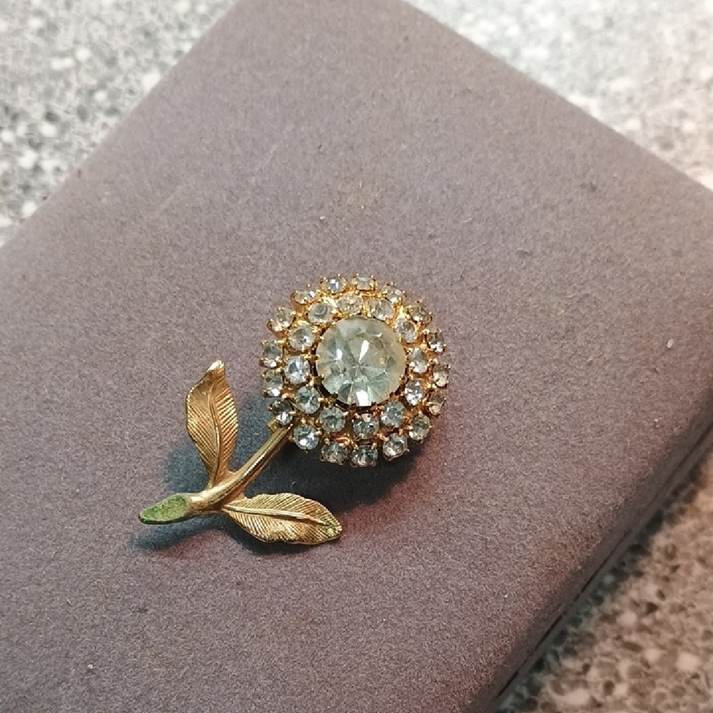 Elegant Gold and Silver Floral Brooch